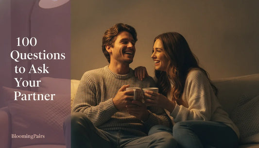 Happy couple talking over tea — 100 questions to ask your partner