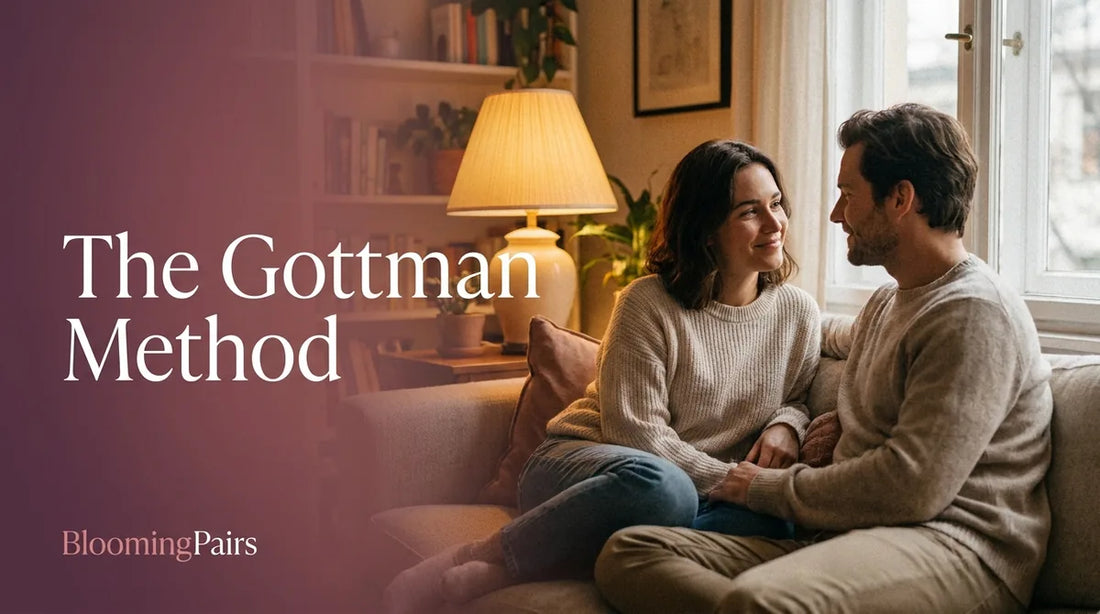 Couple in warm conversation at home — the Gottman Method for couples