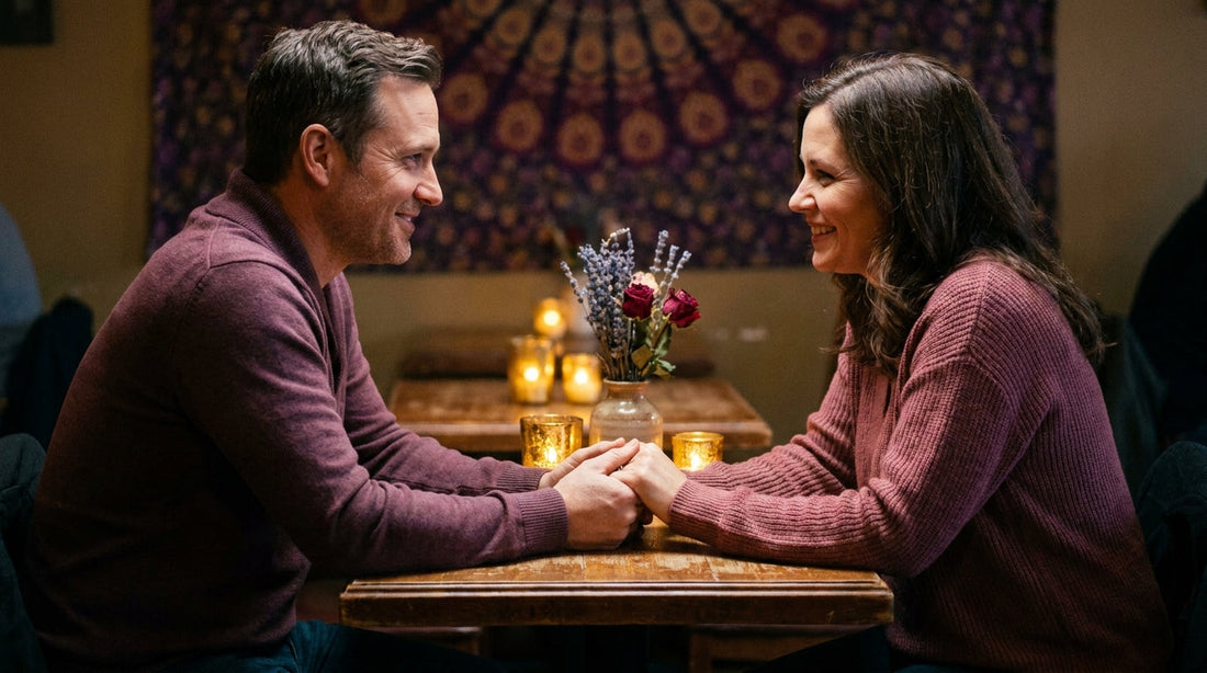 Couple holding hands by candlelight — rebuilding emotional intimacy