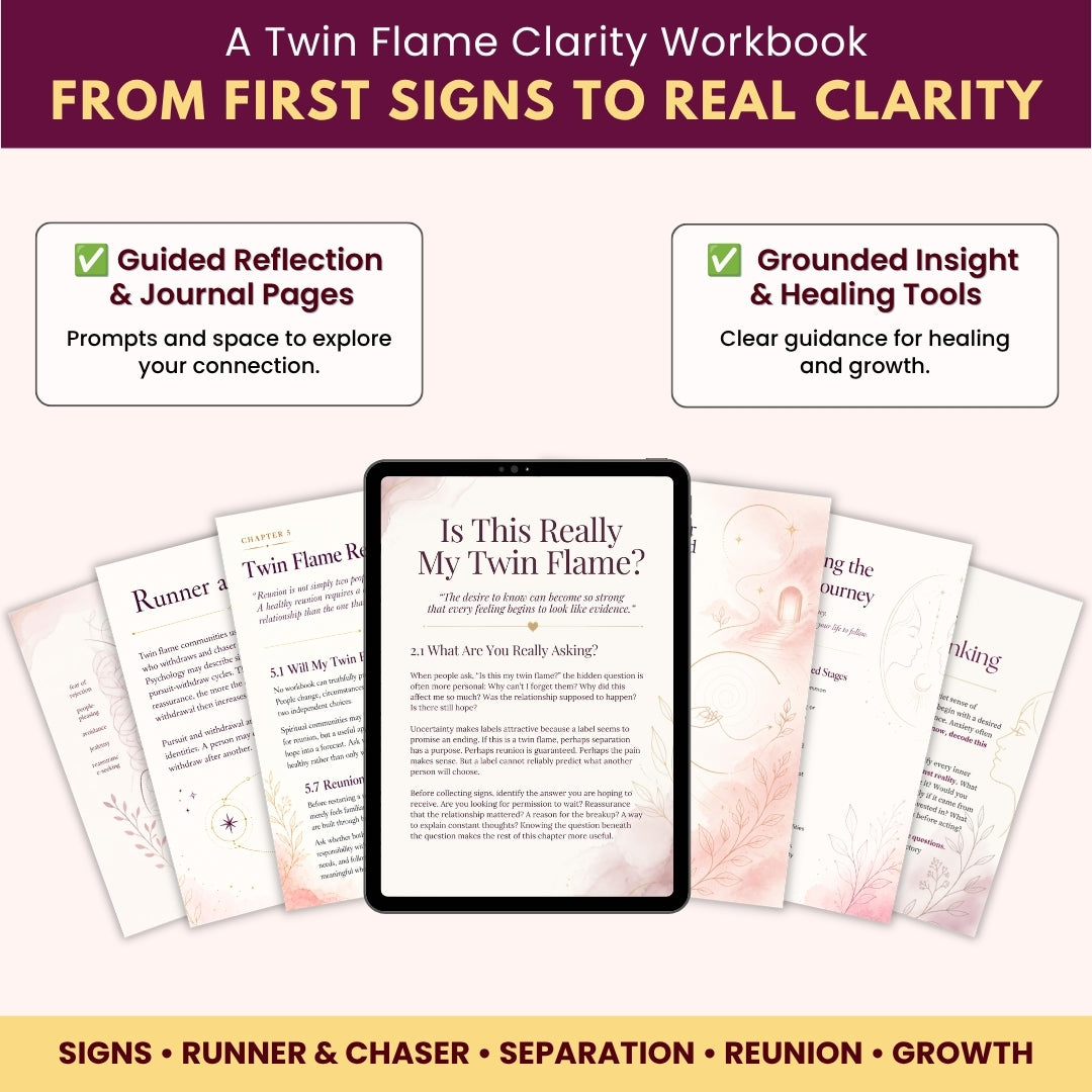 The Ultimate Twin Flame Guide & Workbook | Signs, Separation, Reunion, Runner & Chaser, Soulmate vs Twin Flame | Digital PDF