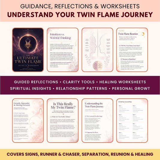 The Ultimate Twin Flame Guide & Workbook | Signs, Separation, Reunion, Runner & Chaser, Soulmate vs Twin Flame | Digital PDF