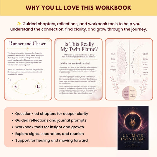 The Ultimate Twin Flame Guide & Workbook | Signs, Separation, Reunion, Runner & Chaser, Soulmate vs Twin Flame | Digital PDF