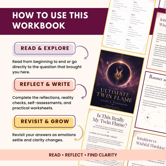 The Ultimate Twin Flame Guide & Workbook | Signs, Separation, Reunion, Runner & Chaser, Soulmate vs Twin Flame | Digital PDF