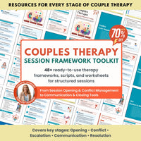 The Couples Therapy Session Framework Toolkit™ | 48+ Couples Therapy Scripts, Session Frameworks & Worksheets | Conflict Resolution, Communication & De-Escalation Tools | Digital PDF