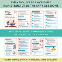 The Couples Therapy Session Framework Toolkit™ | 48+ Couples Therapy Scripts, Session Frameworks & Worksheets | Conflict Resolution, Communication & De-Escalation Tools | Digital PDF