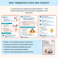 The Couples Therapy Session Framework Toolkit™ | 48+ Couples Therapy Scripts, Session Frameworks & Worksheets | Conflict Resolution, Communication & De-Escalation Tools | Digital PDF