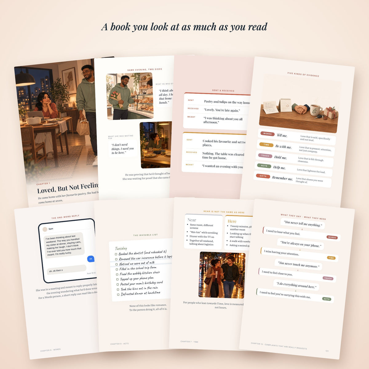Sample illustrated pages from the book